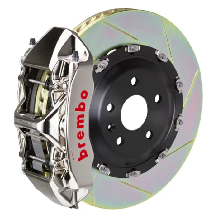 Brembo 08-10 Challenger w/V8 Excl AWD/SRT-8 Fr GTR BBK 6Pis Billet 380×34 2pc Rtr Slot Type1-Nickel – 1N2.9004AR