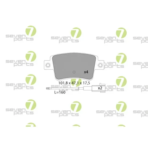 Bremsbelagsatz Scheibenbremse 7 Seven Parts SVP23471 für Abarth Fiat