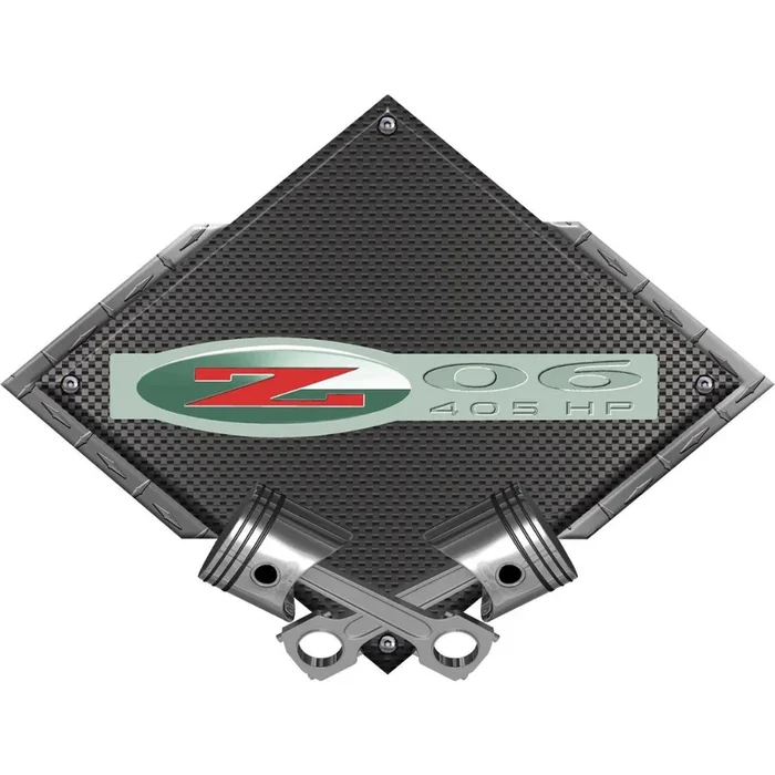 C5 Corvette Z06 Black Diamond Cross Pistons Steel Sign