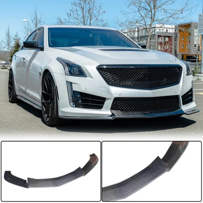 Cadillac CTS-V Sedan 2016-2019 Front Bumper Lip Carbon Fiber