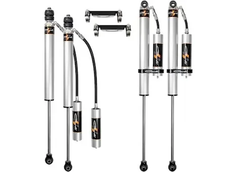 Carli Suspension 05-22 f250/350 4×4 carli-spec 2.0in rr 4.5in/5.5in lift front & rear shock pkg with res mounts