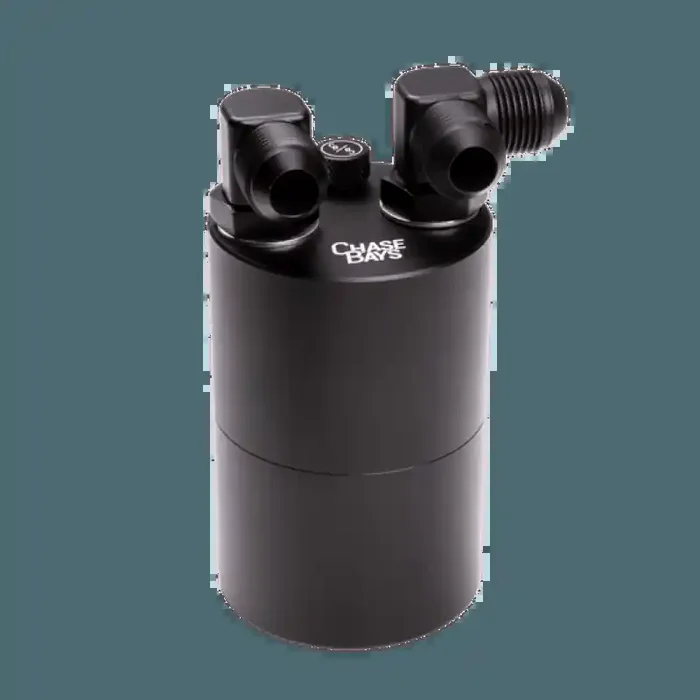 Chase Bays 10AN 90 Deg L-Fitting Inlet 10AN Straight Outlet Oil Catch Can w/ Type 5 Bracket