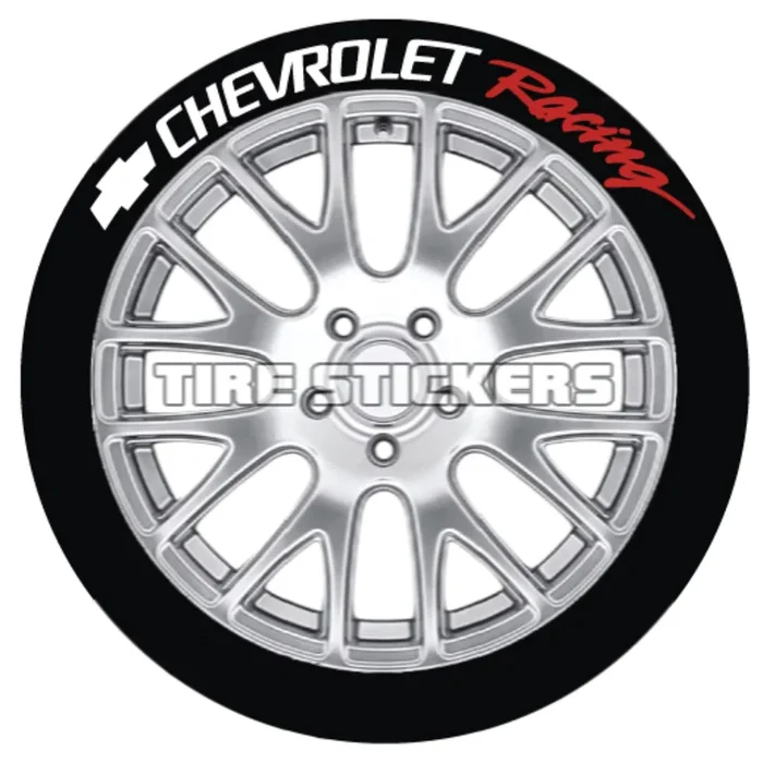 Chevrolet Racing Tire Stickers – 4 OF EACH – 17″-18″ – 1″