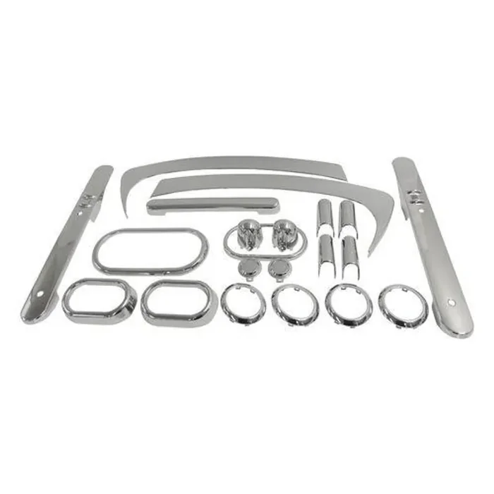 Chrome Finished Plastic Interior Accent Kit for Jeep 07-10 JK Wrangler w/ 2-Dr.