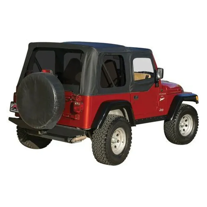Complete Black Soft Top for TJ Wrangler w/ Unlimited Pkg w/ Soft Upper Doors