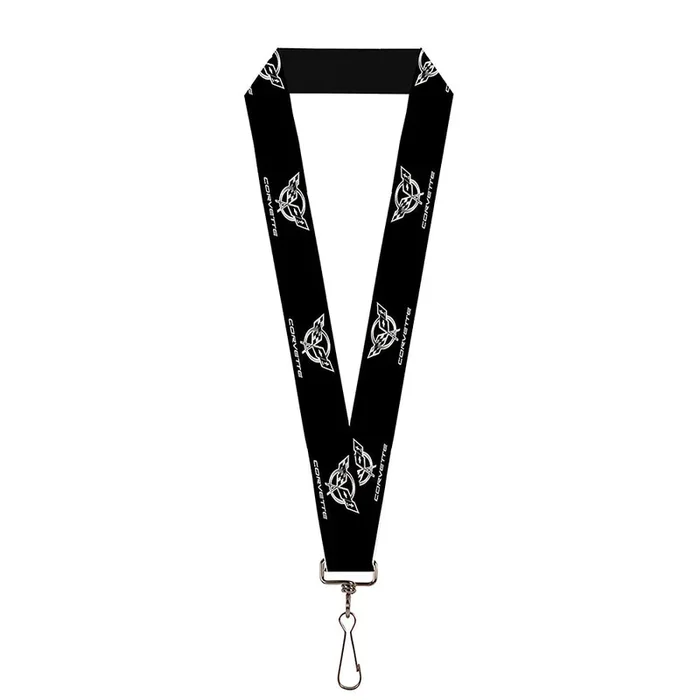 Corvette C5 Crossed Flags Logo Lanyard – 1.0″