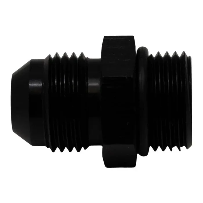 DeatschWerks 8AN ORB Male to 8AN Male Flare Adapter (Incl O-Ring) – Anodized Matte Black