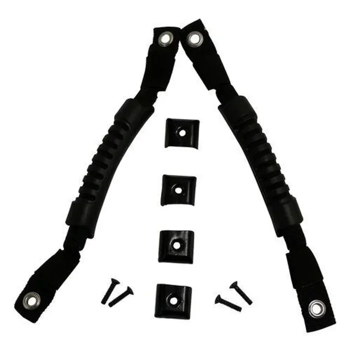Door Handle Set, Left and Right, Black, Rubber Grips and Hardware