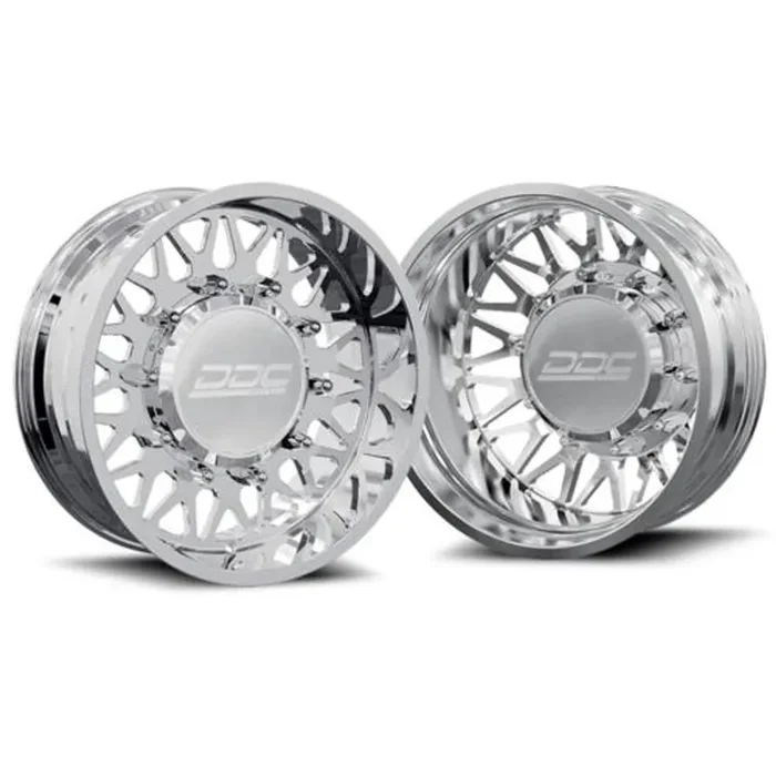 Dually Wheels The Mesh Forged 22×8.25 10×225 Polished SS Fronts 05-10 Ford 15-25 F-450/F-550 Dodge Ram 08-25 4500/5500 DDC Wheels