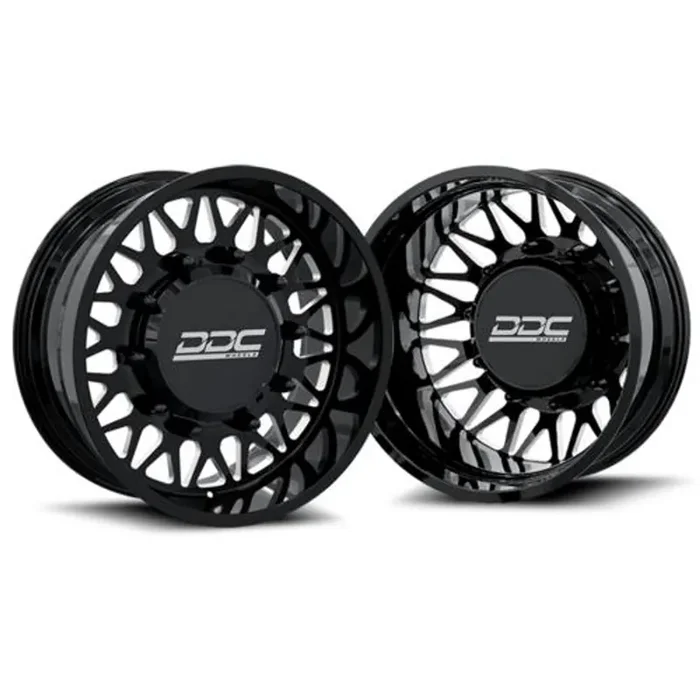 Dually Wheels The Mesh Forged 22×8.25 8×170 Black/Mill SS Fronts 99-04 Ford F-350 DDC Wheels