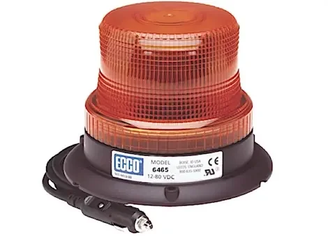 Ecco Safety Group Led beacon low profile, 12-80vdc, pulse8 flash, magnet mount, amber