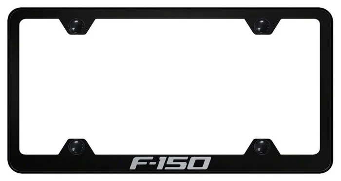 F-150 Laser Etched Wide Body License Plate Frame; Black (Universal; Some Adaptation May Be Required)