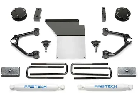 Fabtech 3in budget sys w/ perf shks 14-18 gm c/k1500 p/u w/ oe alm or stmp stl uca