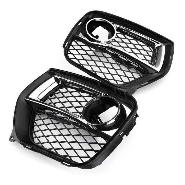 Front Bumper Closed Grid Fog Light Grille Left & Right For BMW X6 2012-2014