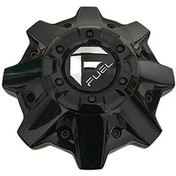 FUEL GLOSS BLACK CAP 8LUG-BLACK RIVETS