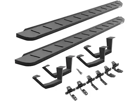 Go Rhino 05-23 tacoma dble cab rb10 running boards w/mting brackets kit txtd black
