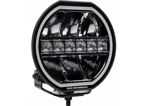 Go Rhino 9in blackout series maxline hi/low beam w/multi daytime running light blk