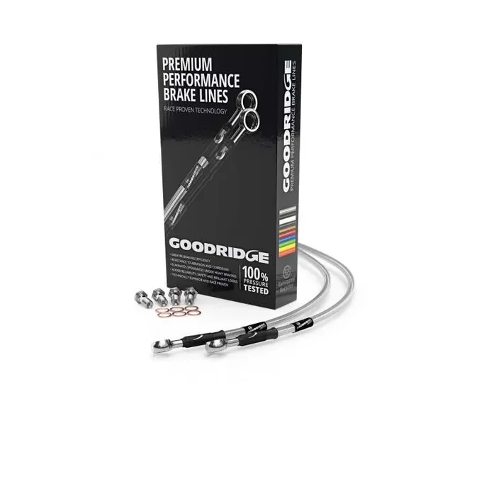 Goodridge 01-12 Triumph Bonneville/T100 Red Front SS Brake Lines