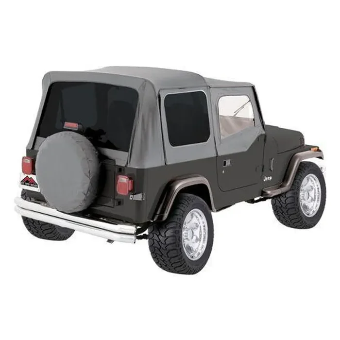 Gray Denim Soft Top w/ Tinted Windows for YJ Wrangler w/ Soft Upper Doors