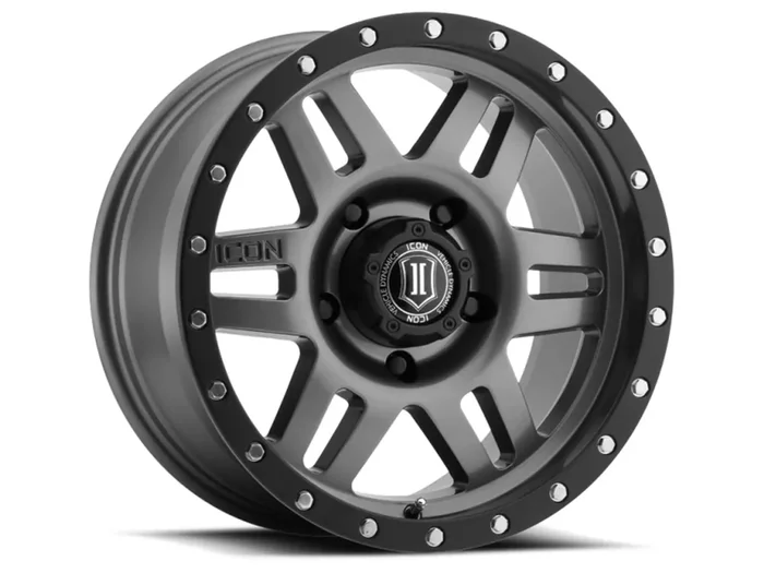 ICON ALLOYS SIX SPEED GUN MTL – 17 X 8.5 / 6 X 135 / 6MM / 5″ BS