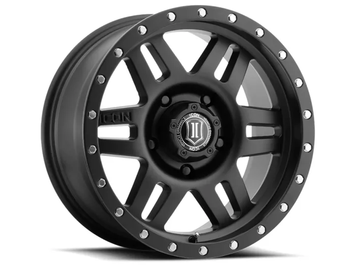 ICON ALLOYS SIX SPEED SAT BLK – 17 X 8.5 / 5 X 5 / -6MM / 4.5″ BS