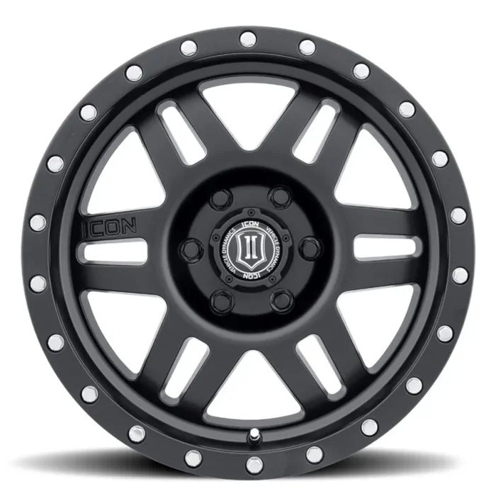 ICON ALLOYS SIX SPEED SAT BLK – 17 X 8.5 / 6 X 5.5 / 25MM / 5.75″ BS
