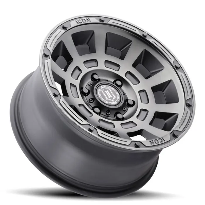 ICON ALLOYS THRUST SMK SAT BLK – 17 X 8.5 / 6 X 5.5 / 25 MM / 5.75″ BS
