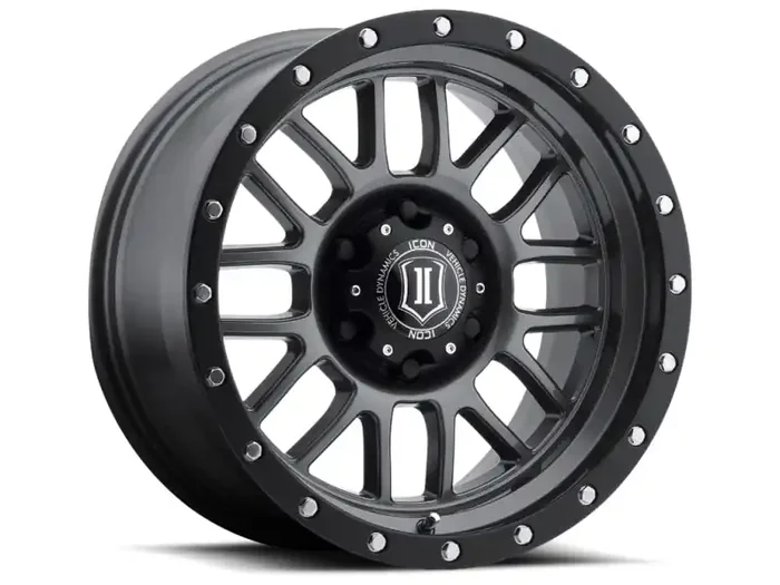 ICON Alpha 17×8.5 6×5.5 0mm Offset 4.75in BS 106.1mm Bore Gun Metal Wheel