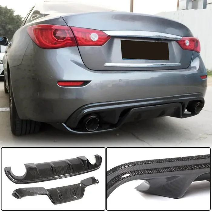 Infiniti Q50 Q50S 2014-2017 Rear Bumper Diffuser Carbon Fiber