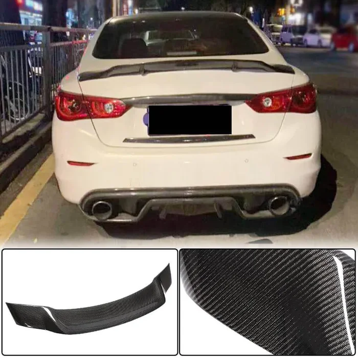 Infiniti Q50 Q50S 2014-2022 Rear Trunk Spoiler Carbon Fiber