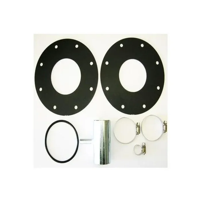 KIT includes two heavy duty hose clamps & one double-tee adapter