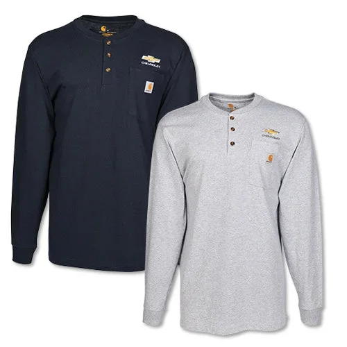Mens Chevrolet Gold Bowtie Carhartt Long Sleeve Henley