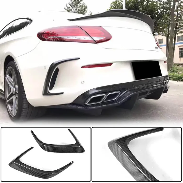 Mercedes Benz (W205) C205 A205 C63 AMG Pre-facelift 2015-2019 Rear Bumper Splitters Carbon Fiber/FRP