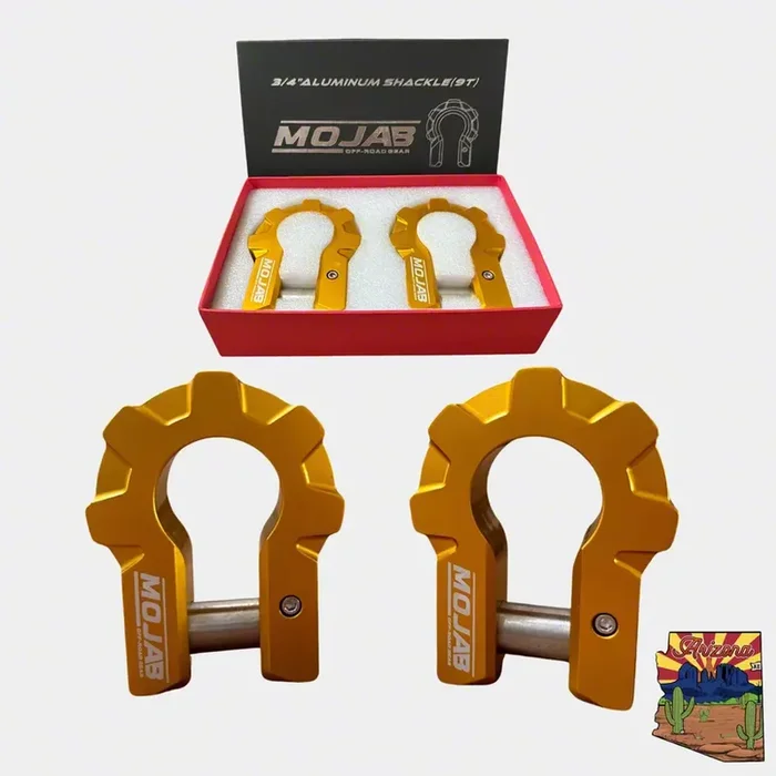 Mojab Offroad 3/4-Inch Extreme Duty Aluminum Shackle Set; Gold