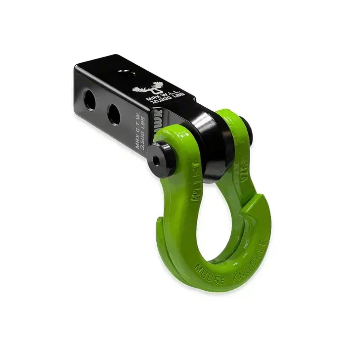 Moose Knuckle Offroad Jowl Split Shackle 3/4 and Mohawk 2.0 Receiver Combo; Black Lung/Sublime Green (Universal; Some Adaptation May Be Required)