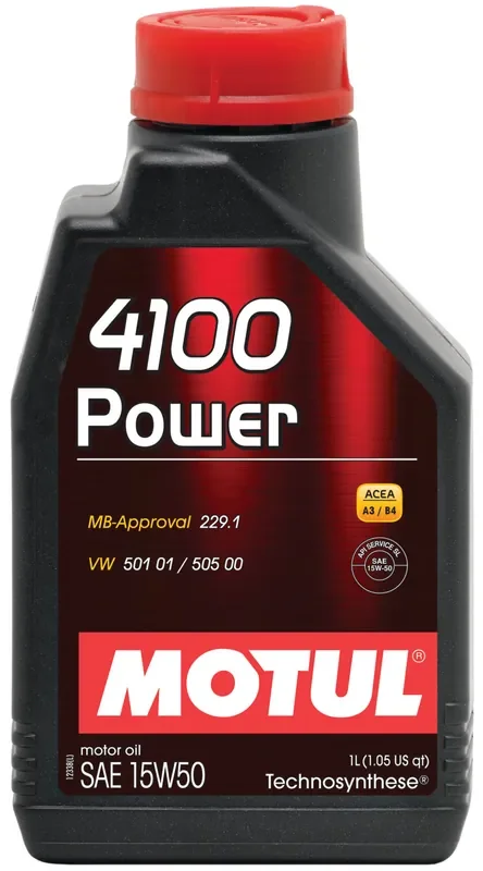 Motul 1L Engine Oil 4100 POWER 15W50 – VW 505 00 501 01 – MB 229.1
