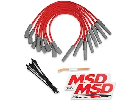 MSD Ignition 10-15 f250/f350 sd 6.2l v8 red wire set, 8.5mm