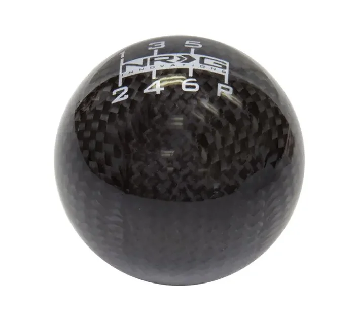 NRG Universal Ball Style Shift Knob – Black Carbon Fiber (6 Speed Pattern)