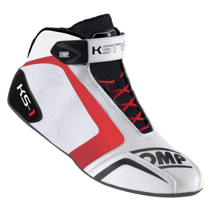 OMP KS-1 Shoes White/Black/Red – Size 48 – KC0-0815-A01-120-48