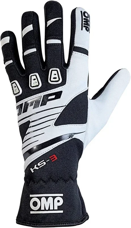 OMP KS-3 Gloves Black/White – Size XL – KB0-2743-B01-076-XL
