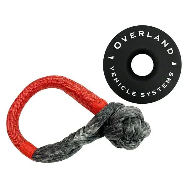 Overland Vehicle Systems 5/8-Inch Soft Shackle and Recovery Ring; Black