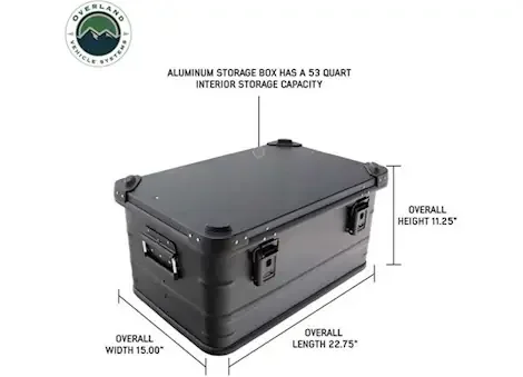 Overland Vehicle Systems Aluminum box storage 53qt – black