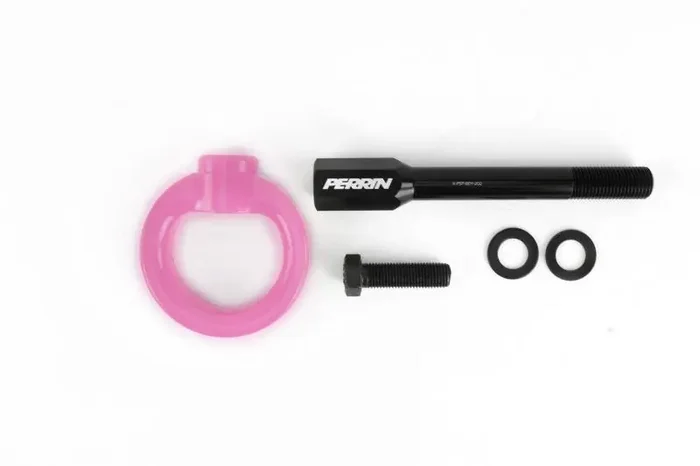 PERRIN 02-07 Subaru WRX/STI Tow Hook Kit (Front) – Hyper Pink