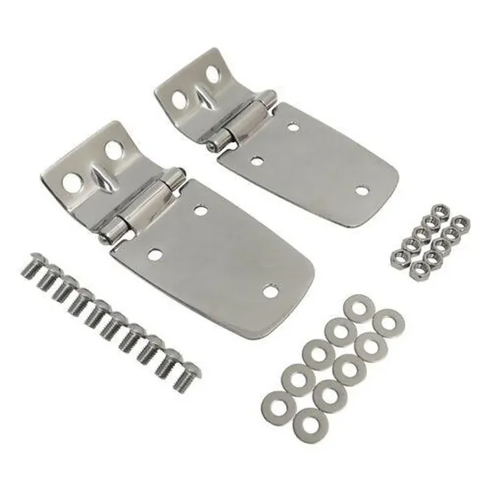 Polished Stainless Steel Hood Hinge Set for 97-06 Jeep TJ Wrangler