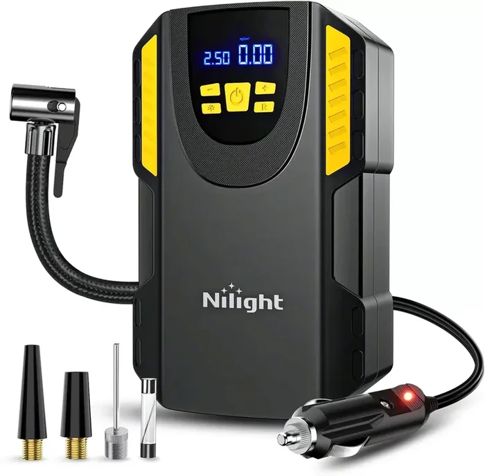 Portable Air Compressor with Digital Pressure Gauge and Auto Shut Off; 150 PSI