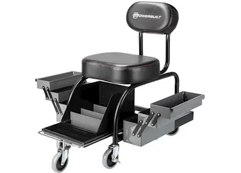 Powerbuilt Professional shop seat w/ 6 expandable side trays & front organizer tray