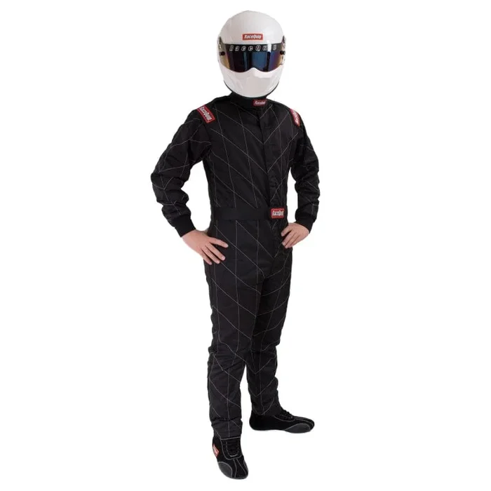 RaceQuip Black Chevron-5 Suit SFI-5 – Small