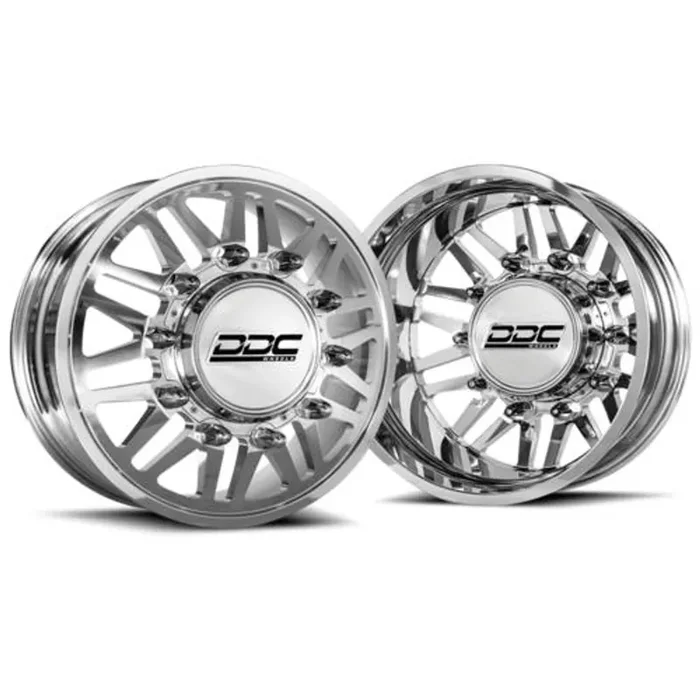 RAM Dually Wheel Kit 94-18 RAM 92-10 GM Aftermath Polished 20X8.25 8X165 12.50 Tire