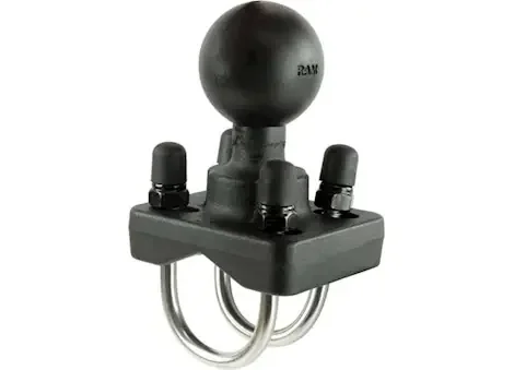 Ram mounts double u-bolt ball base for 1in – 1.25in rails