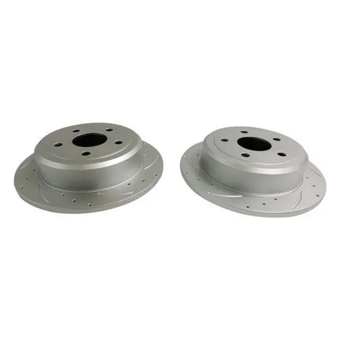 Rear High Performance Rear Cross Drilled & Slotted Rotor Set for 07-18 Jeep JK